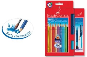 Faber Castell Jumbo Grip Boya Kalemi Fırçalı, 10 Renk