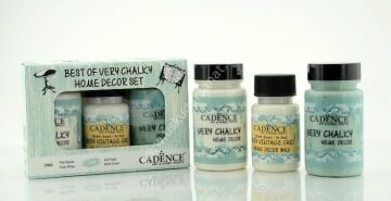 Cadence Very Chalky Home Decor Set 2 Renk 90ml+50ml Wax Pak Beyaz-Küf Yeşili