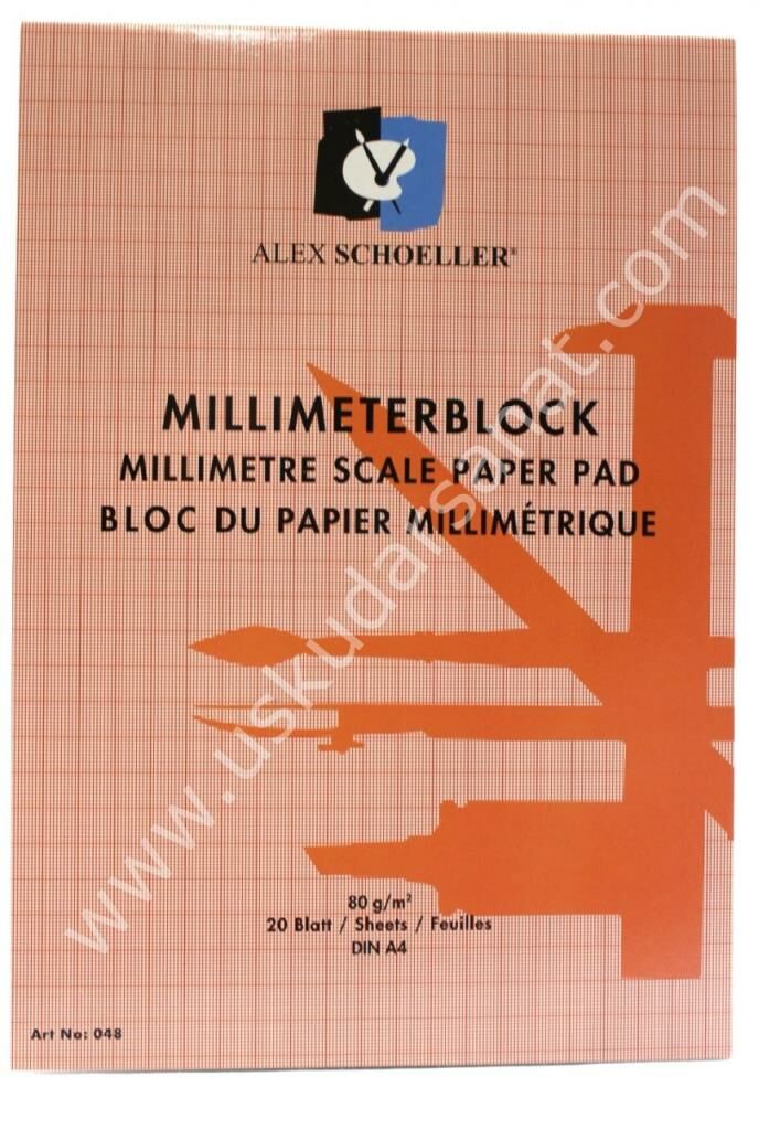 Alex Schoeller A4 Milimetrik Kağıt Bloğu Kırmızı