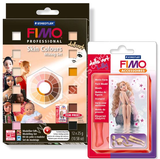 Fimo Profesyonel Cilt- Ten Renkleri Seti + Kalıp 8027 01 P