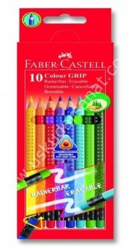 Faber Castell Grip 2001 Silinebilir Silgili Boya Kalemi 10 Renk