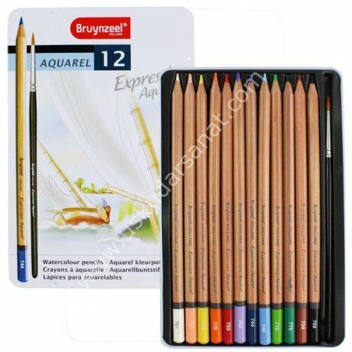 Bruynzeel Expression Aquarel 12 renk Teneke kutu