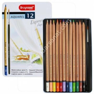 Bruynzeel Expression Aquarel 12 renk Teneke kutu