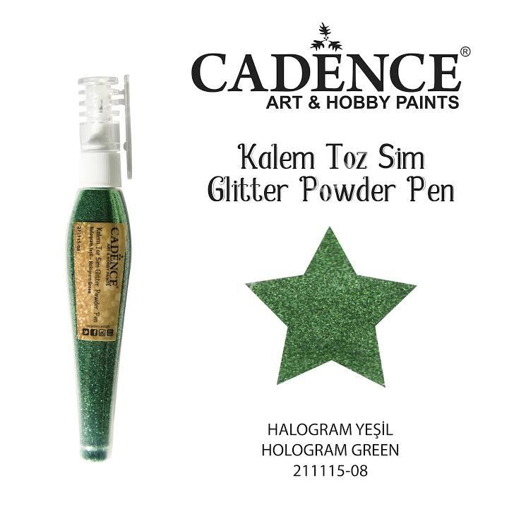 Cadence Kalem Toz Sim - Glitter Powder 10gr HOLOGRAM YEŞİL-08