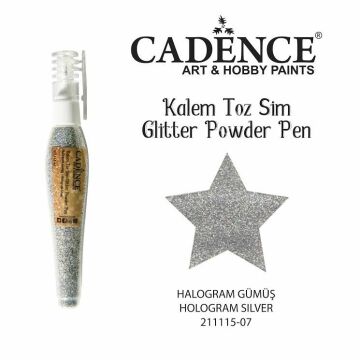 Cadence Kalem Toz Sim - Glitter Powder 10gr HOLOGRAM GÜMÜŞ-07