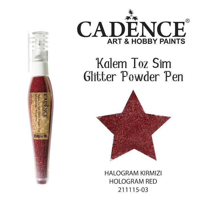 Cadence Kalem Toz Sim - Glitter Powder 10gr HOLOGRAM KIRMIZI-03
