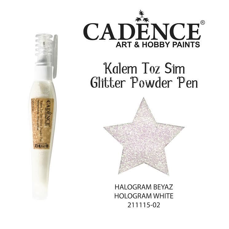 Cadence Kalem Toz Sim - Glitter Powder 10gr HOLOGRAM BEYAZ-02