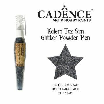 Cadence Kalem Toz Sim - Glitter Powder 10gr HOLOGRAM SİYAH-01