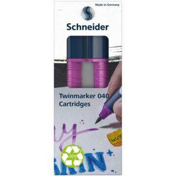 Schneider Paint-It 040 Twin Markör Kartuşu 2 li Koyu Mor