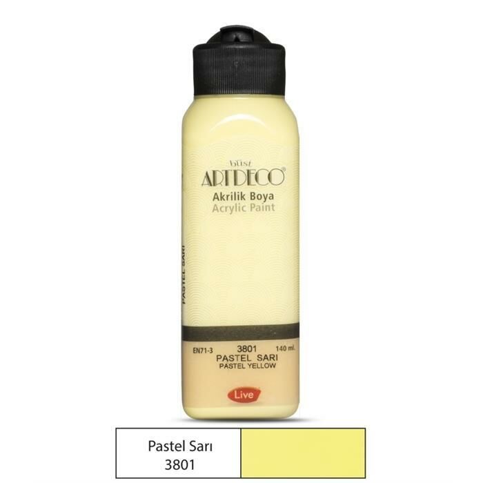 Artdeco Yeni Formül Akrilik Boya 140 ml 3801 Pastel Sarı