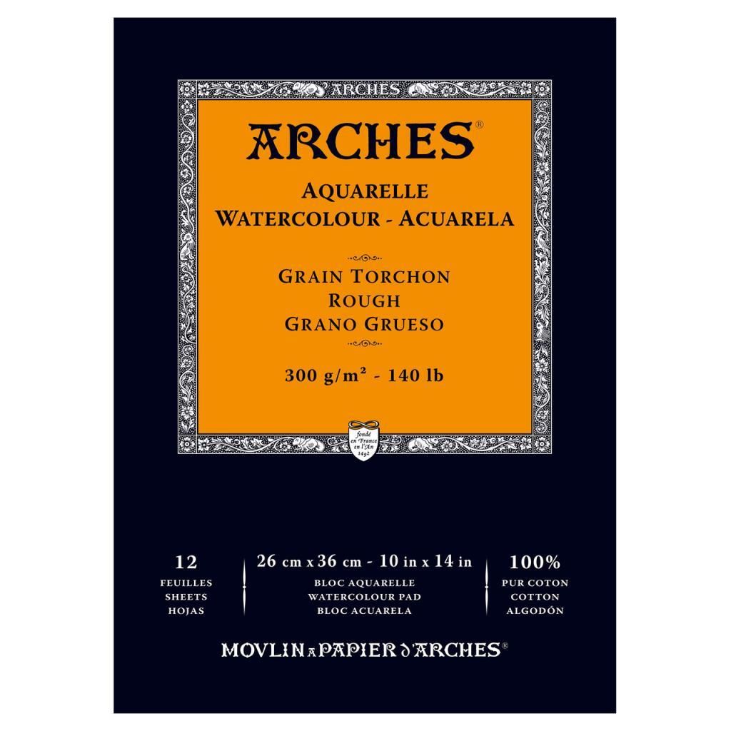 Arches Suluboya Blok Doğal Beyaz Dokulu 140lb 300gr 26x36 12 Yaprak