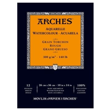 Arches Suluboya Blok Doğal Beyaz Dokulu 140lb 300gr 26x36 12 Yaprak