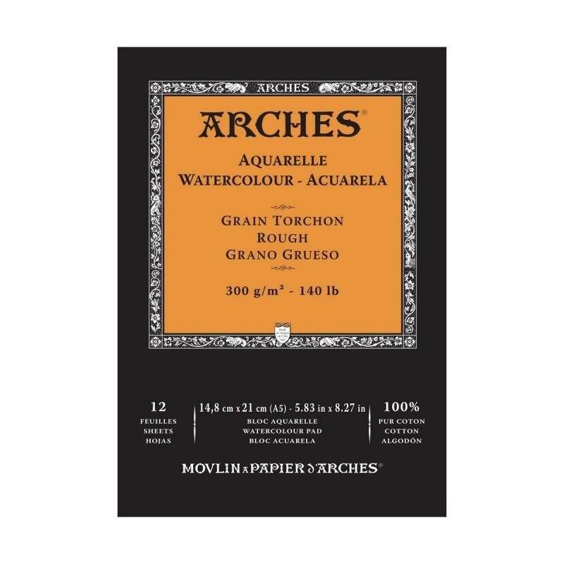Arches Suluboya Blok Doğal Beyaz Dokulu 140lb 300gr 14,8x21 A5 12 Yaprak