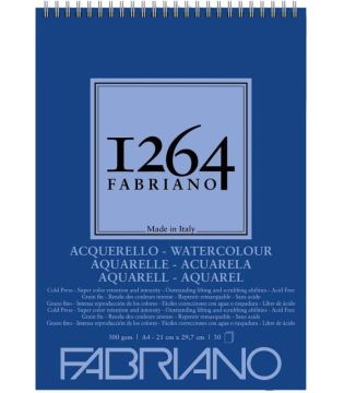 Fabriano 1264 Suluboya Defteri Spiralli 300 gr. 20 Yp. A4