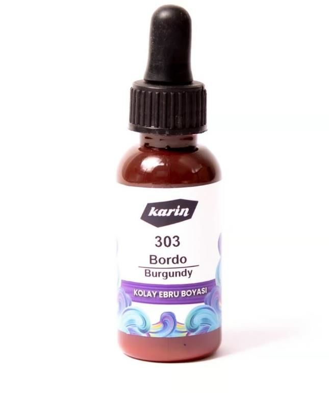 Karin Kolay Ebru Boyası 30ml  Bordo 303