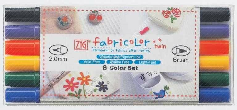 Zig Fabricolor Twin Çift Taraflı Kumaş Kalemi 6'lı Set