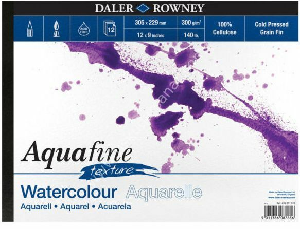 Daler Rowney Aquafine Texture Suluboya Blok 300gr 305x229mm 12 Yaprak