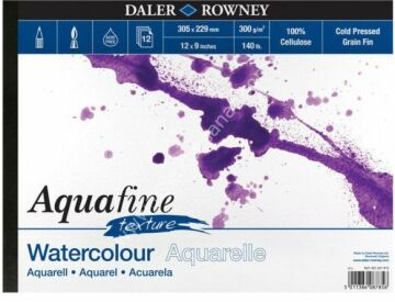 Daler Rowney Aquafine Texture Suluboya Blok 300gr 305x229mm 12 Yaprak
