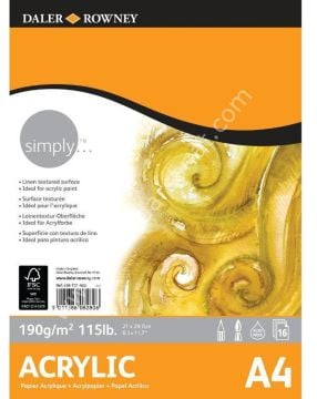 Daler Rowney Simply Akrilik Pad A4 190gr  16 Yaprak