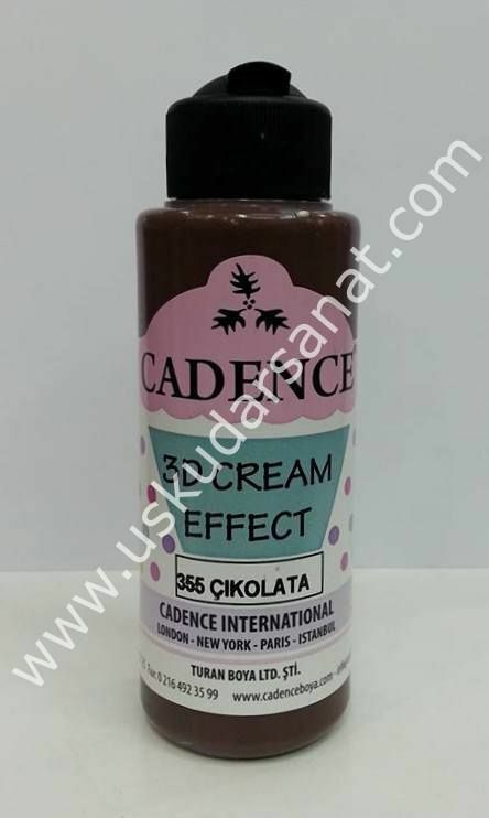 Cadence 3D Cream Effect Boya 250ml 355 Çikolata
