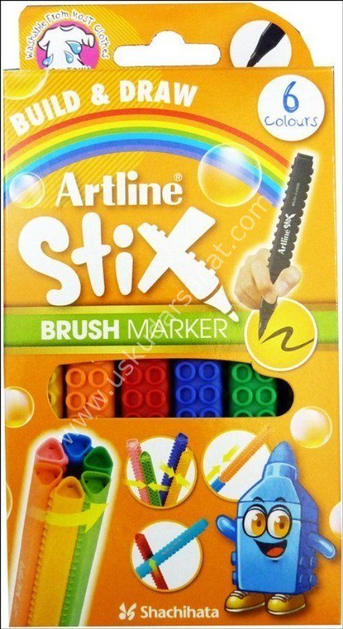 Artline Stix Fırça Uçlu Markör Kalem 6lı