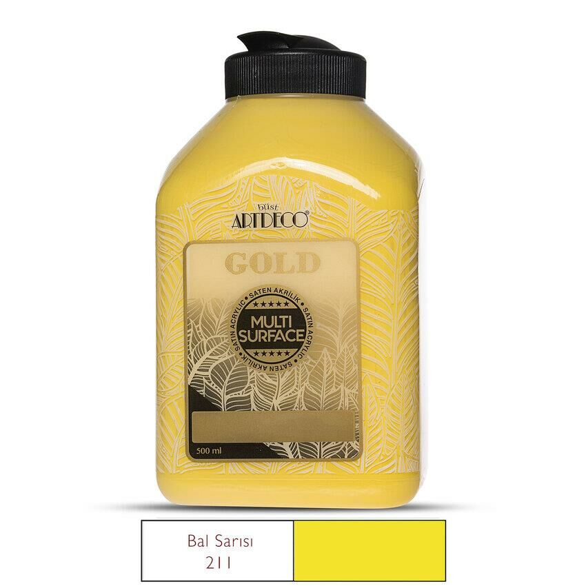 Artdeco Gold Multi Surface Akrilik Boya 500ml 211 Bal Sarısı