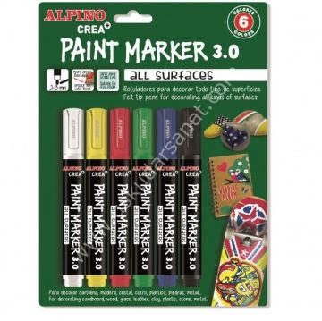 Alpino Paint Marker Çok Amaçlı 6 Renk AR000166