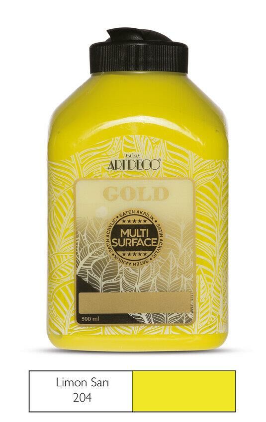 Artdeco Gold Multi Surface Akrilik Boya 500ml 204 Limon Sarı