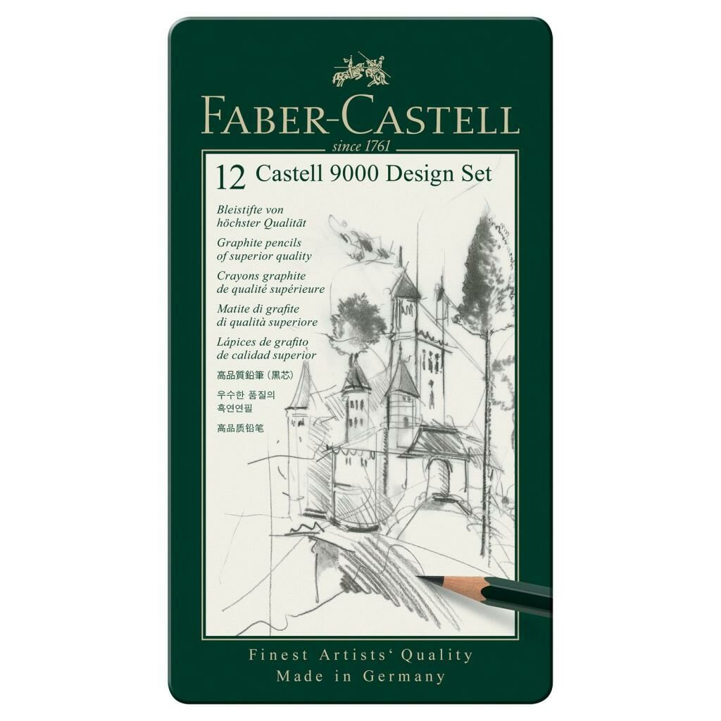 Faber Castell 9000 Dereceli Kurşun Kalem 12'li Seti Design Set
