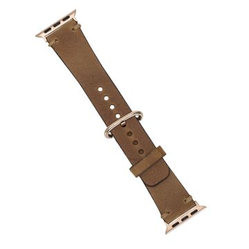 Apple Watch Uyumlu Deri Kordon 38-40-41mm Roma G19 Taba