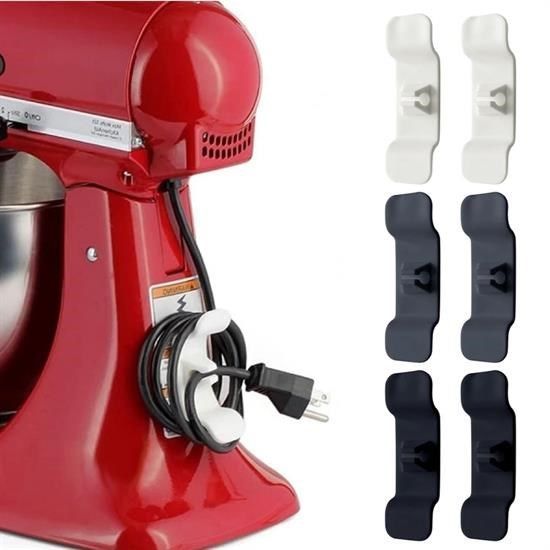 6\'lı Pratik Kablo Toparlayıcı Yapışkanlı Klips Mutfak Air Fryer Kettle Kahve Tost Makinası