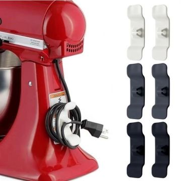 6\'lı Pratik Kablo Toparlayıcı Yapışkanlı Klips Mutfak Air Fryer Kettle Kahve Tost Makinası