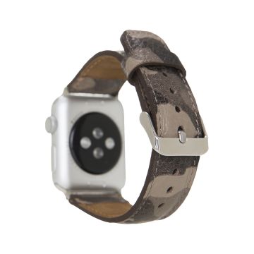 Bouletta Apple Watch Uyumlu Deri Kordon 42-44-45mm Kamuflaj Bej