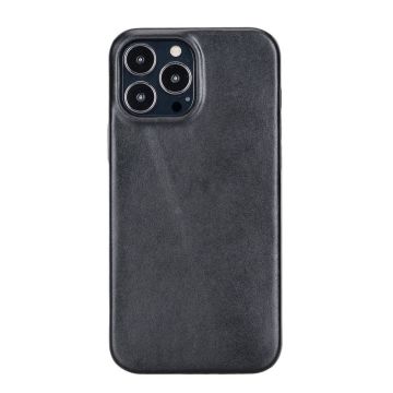 Apple iPhone 13 Pro Max Uyumlu Deri Arka Kapak ROCK RST1 Siyah