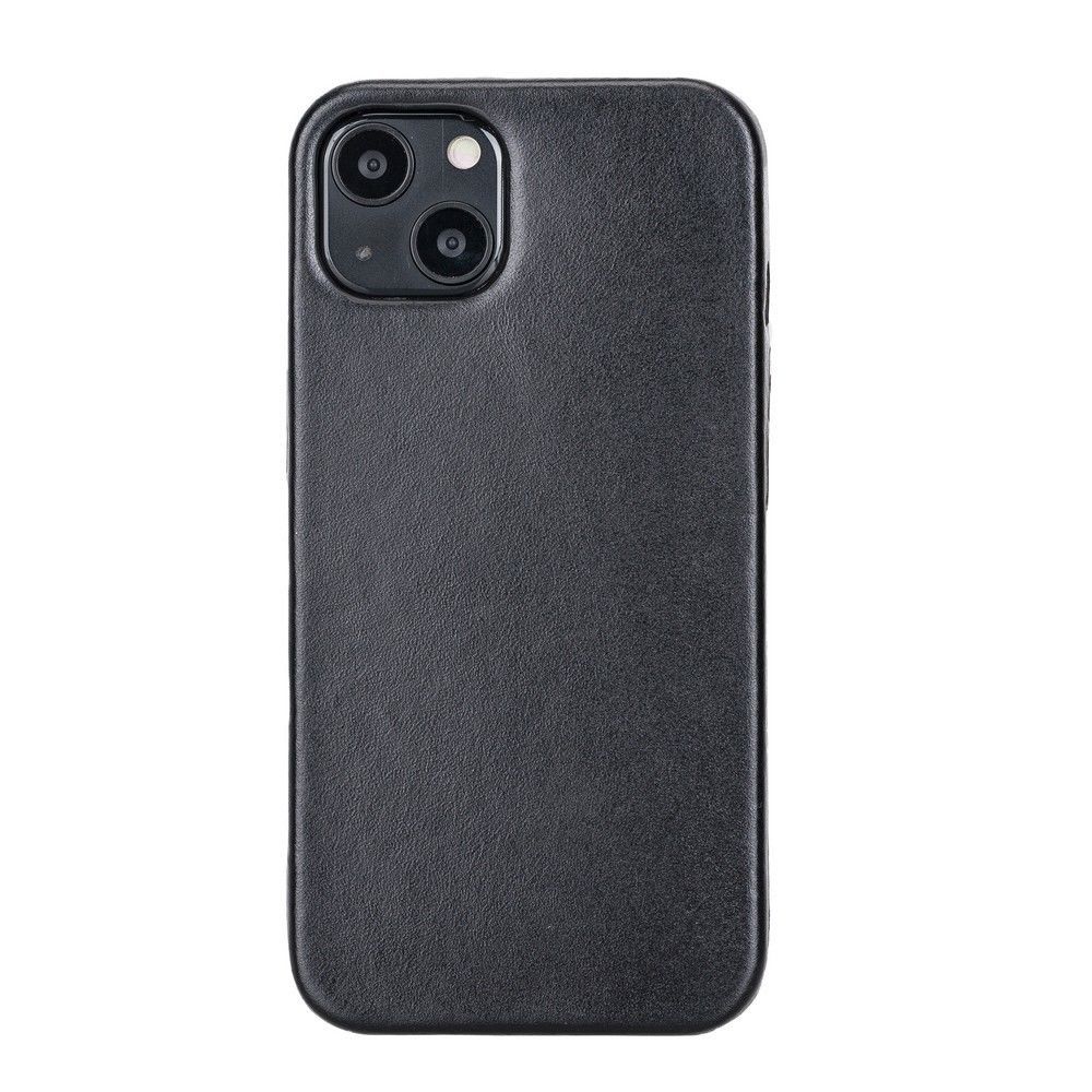 Apple iPhone 13 Mini Uyumlu Deri Arka Kapak ROCK RST1 Siyah