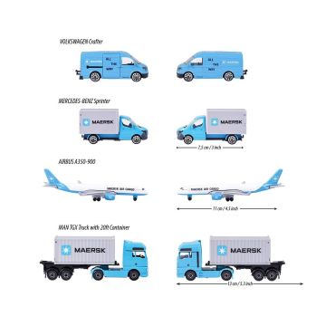 212057290 Majorette MAERSK Lojistik Arabaları 4 Parça -Simba