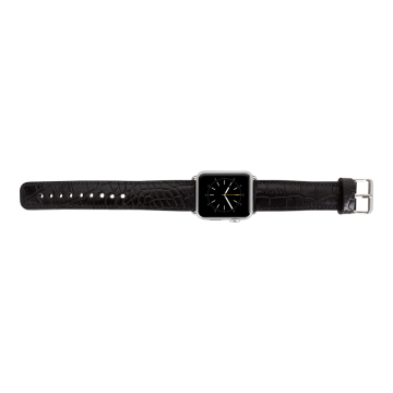 Bouletta Apple Watch Uyumlu Deri Kordon 42-44-45mm Kroko Siyah