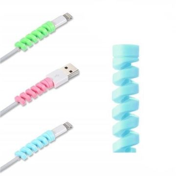 4lü Apple, Android Şaj Kablosu Koruyucu Silikon Spiral Yay Aparat - 1 Adet Fiyatıdır
