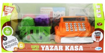 Turuncu Yazar Kasalı Market Seti