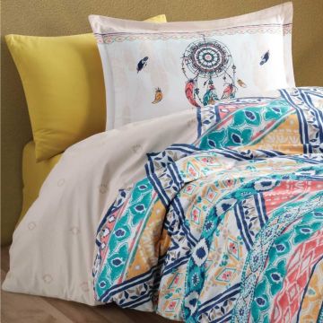 Clasy Genç Ranforce Tek Kişilik Nevresim Takımı Boho v1 Bej