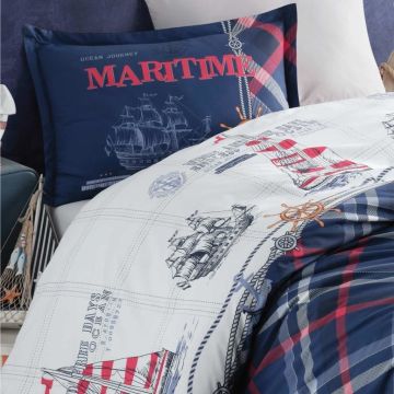 Clasy Genç Ranforce Tek Kişilik Nevresim Takımı Maritime Lacivert