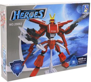 Ausini 339 Parça Heroes Standlı Kırmızı Robot