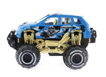 Çek Bırak Mini Off Road Mavi Polis Aracı