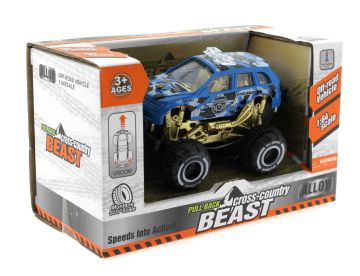 Çek Bırak Mini Off Road Mavi Polis Aracı