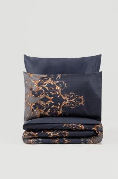 Cotton Box Çift Kişilik Saten Nevresim Takımı Sarina Lacivert