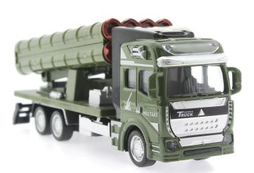 Sürtmeli Die Cast Metal Roketatar Rampalı Askeri Kamyon