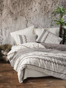Cotton Box Toprak  Çift Kişilik Nevresim Takımı Arlo Kahve