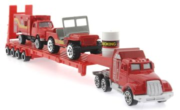 Die Cast Metal Tırlı ve Jeepli İtfaiye Seti