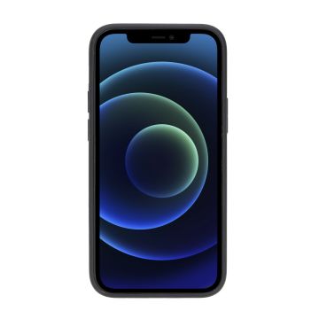 Apple iPhone 12 mini Uyumlu Deri Arka Kapak RST1 Siyah