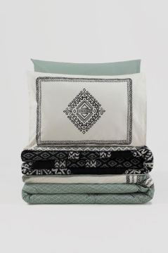 Cotton Box Çift Kişilik Battaniyeli Nevresim Takımı Hardy Yeşil